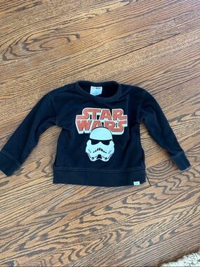 GAP Black Star Wars Sweatshirt with Red Logo and White Stormtrooper